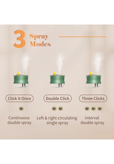 Reedark Ev Odası İçin Mavi Renkli Çift Buharlı Nemlendirici, 3 Farklı Buhar Modu, Islak Cilt Ve Dinlenici Uyku İçin, Taşınabilir Kollü, 400ml Kapasite, Sessiz Çalışma, Islak Işık Özelliği