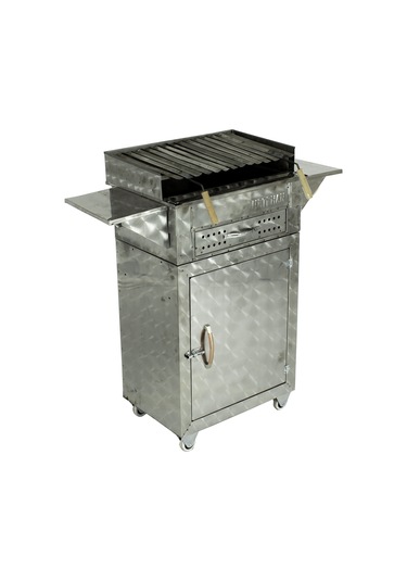 Dolaplı Kanatlı Lama Izgaralı Çekmeceli Mangal (4 Tekerlekli) MTH