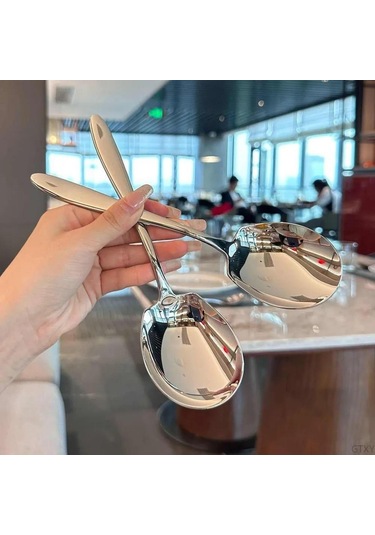 Youmex Paslanmaz Çelik Servis Kaşığı - Geleneksel Ve Isıya Dayanıklı, Salata Ve Isıklı Yemekler İçin, Gümüş Rengi, 1 Adet Gümüş