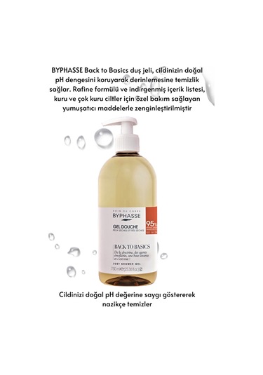 Byphasse Back To Basics Rafine Duş Jeli Kuru Ve Çok Kuru Cilt Tipleri 750 ML