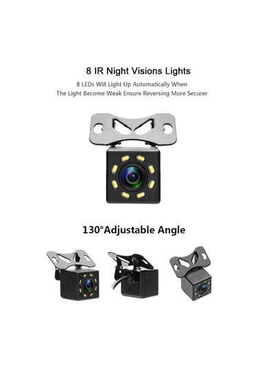 Didadodo R0003 Led Dolgu Işığı Harici Geri Vites Kamera Montajı Video Kamera Hd Gece Görüş Ccd Araba Kamera 12 Işık Kamera N Sistemi