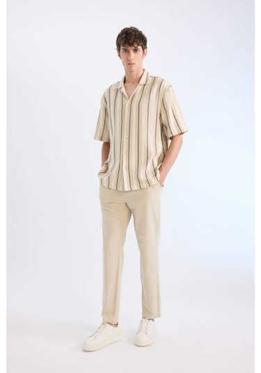 DeFacto %100 Pamuk Keten Görünümlü Yazlık Jogger Pantolon - Dar Paça Beli Bağcıklı Lastikli Cepli Z6475AZ25SPBG700 DeFacto %100 Pamuk Keten Görünümlü Yazlık Jogger Pantolon - Dar Paça Beli Bağcıklı Lastikli Cepli Z6475AZ25SPBG700