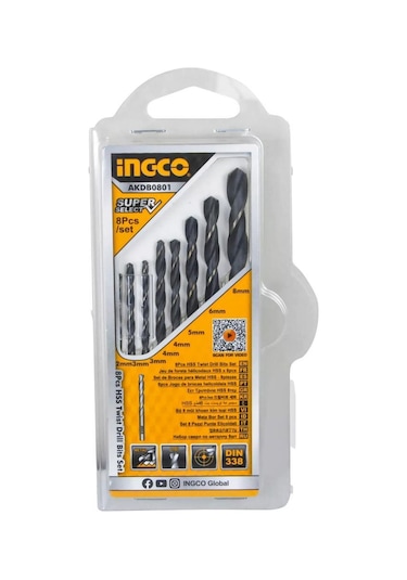 Ingco AKDB0801 8'li HSS Matkap Ucu Seti