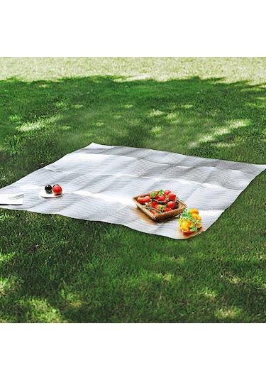 Suntek Açık Hava Kamp Matı Su Geçirmez Moda Piknik 100cmx200cm Gümüş