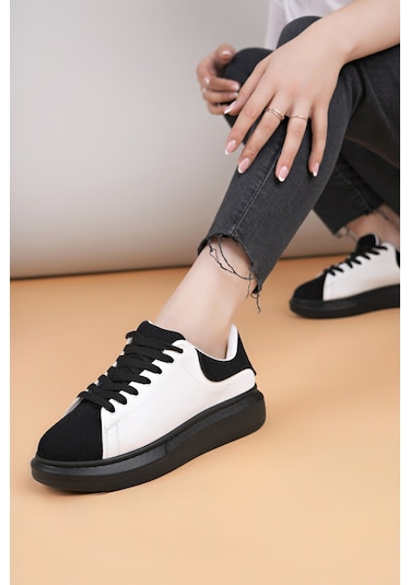 Luis A Costa Lc109 Beyaz Siyah Süet Siyah Taban Kadın Sneaker Renkli