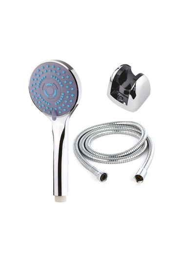 Darun 3 Fonksiyonlu Krom Kaplı Duş Seti - Su Tasarruflu Yağmur Siyah
