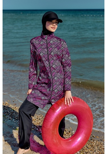 Paraşüt Tam Kapalı Tesettür Mayo Nisa R5502 Siyah