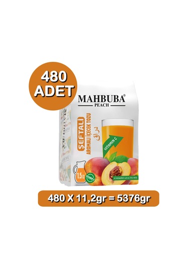 Mahbuba Şeftali Aromalı Soğuk Toz İçecek 480x11.2gr 11.2 G