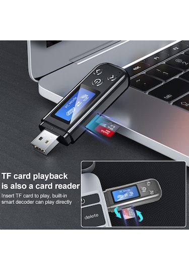 Sones K15-pro 2'si 1 Arada Usb Araç Bluetooth 5.0 Ses Adaptörü Verici Alıcı, Lcd Ekranlı