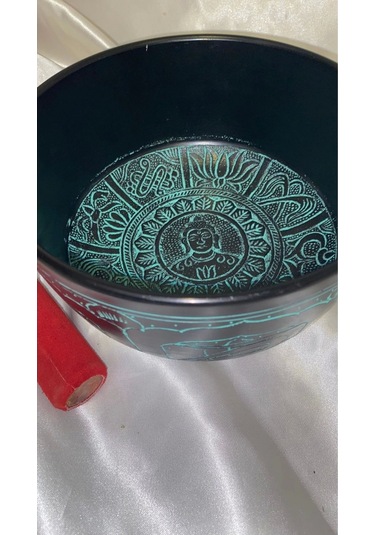 Tibet Çanağı Çanı Kasesi Meditasyon Yoga Singing Bowl 7 Element 19 Cm Çap Siyah Kişiye Özel Frekans