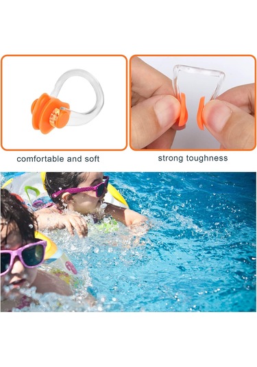 Yüzme İçin Yeniden Kullanılabilir Su Geçirmez Kulak Tıkacı Ve Burun Klipsi Seti