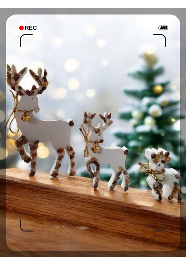 Dekoratif Ahşap Geyik Noel Temalı 15-10-6 Cm