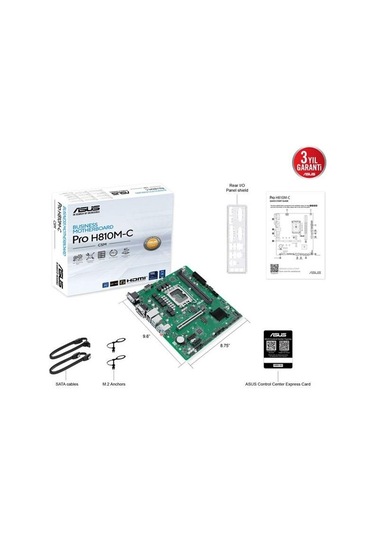 Asus Pro H810m-c Csm Ddr5 Hdmı-dp Typec Pcıe 5.0 1851p Matx Kurumsal Anakart