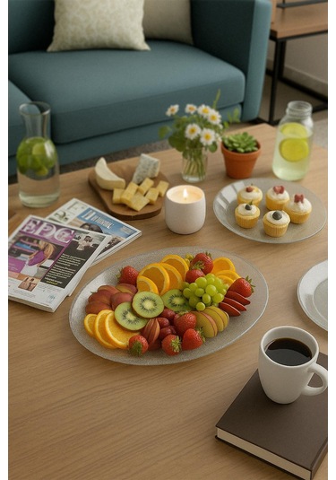 Silver Simli Büyük Kayık Tabak Sunum & Servis Tabağı - 26,5 X 39,5 Cm Gümüş