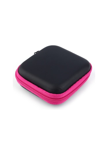 Kosona Kırmızı Pembe Sert Kılıf, 70x70x20mm, Bluetooth Kulaklık Ve Küçük Elektronik Aletler İçin Taşınabilir, Dayanıklı Polietilen Materyal Diğer