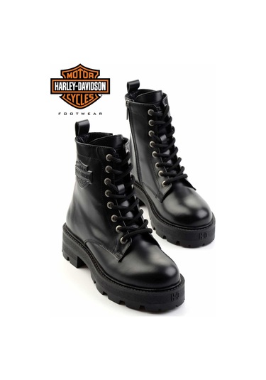 Black Hakiki Deri Kadın Bot & Bootie Hd0777005703 001