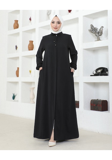 Salaş Kesim Aerobin Kumaş Ferace / Siyah - F137 Siyah