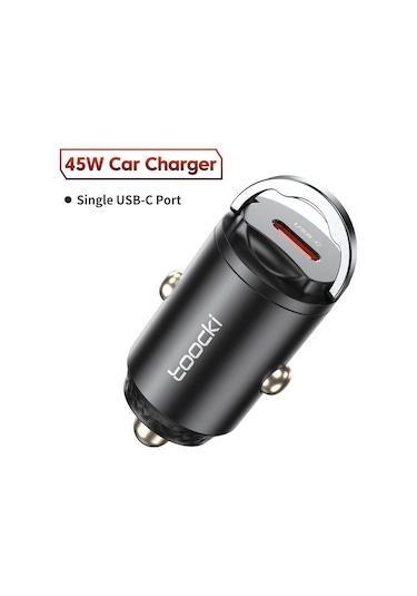 Toocki Toocki Mini Çekme Halkası Usb Tip C Çift Port Hızlı Şarj Cihazı - Araç Ve Cep Telefonu Şarj Es