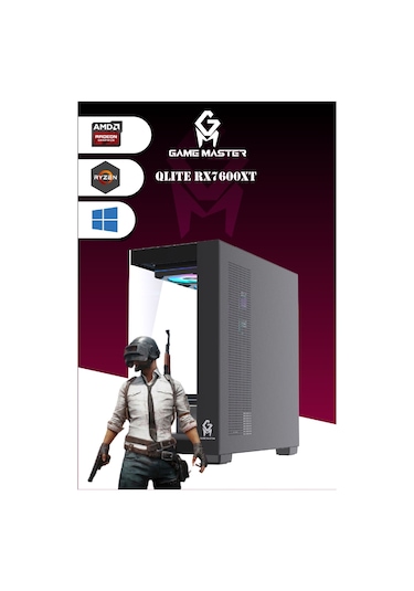 Gm Game Master Qlite R5-5600 16 GB 512 GB M.2 SSD RX7600XT Free Dos Masaüstü Oyuncu Bilgisayarı