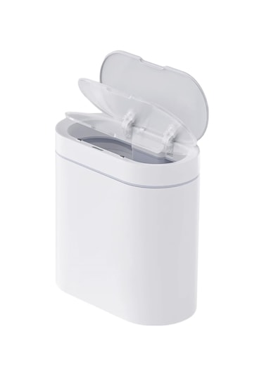 Qianfan Otomatik Banyo Çöp Kutusu, 2,3 Galon Akıllı Çöp Kutusu, Beyaz