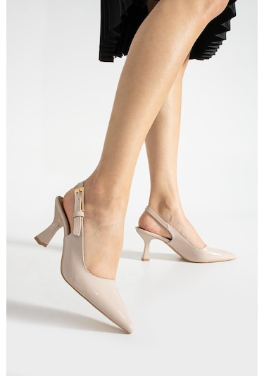 Tokalı Kadın Sivri Topuklu Ayakkabı Leopar