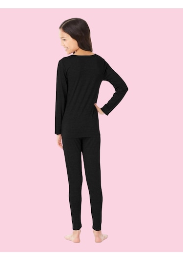 Tezzgelsin Kız Çocuk Termal Alt Üst İçlik Takımı Siyah