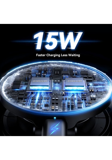 Joyroom Jr-zs408 Metal Araba Manyetik Kablosuz Şarj Tutucu Siyah