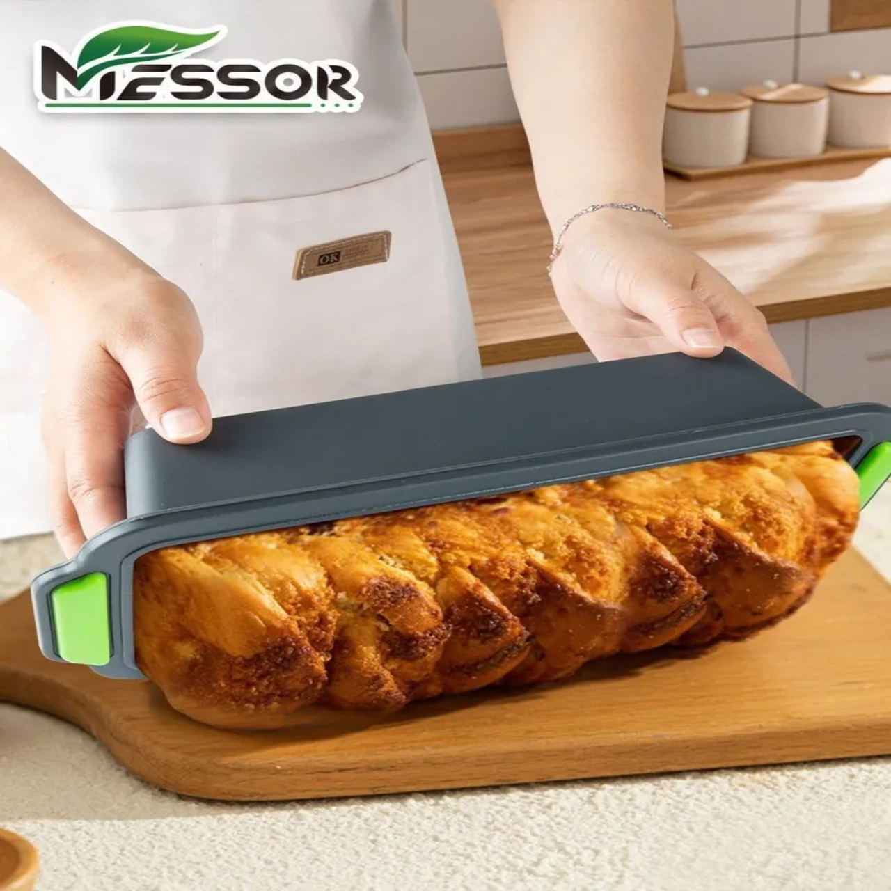 Hombey Yemek Dereceli Silikon Fırın Kalıbı, Dikdörtgen Şekil, Isıya Dayanıklı, Bulaşık Makinesine Uygun, Dondurucuda Kullanılabilir - Pasta, Ekmek İçin Koyu Gri