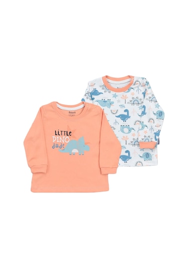 Miniworld Erkek Bebek Dinozor Temalı 2'li Sweat Seti 16446 001