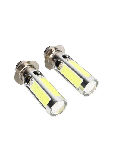 Kosona Motosiklet Farı H6m Px15d P15d25-1 5 Cob Led Beyaz Işık Fokus Lensli 2 Adet Enerji Tasarruflu