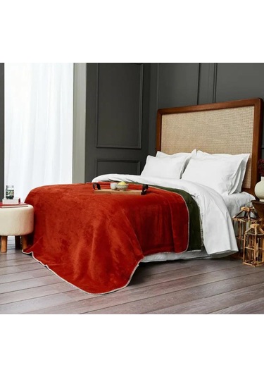 Çift Kişilik Düz Pamuklu Battaniye Çift Taraflı 200 X 220 Yeşil