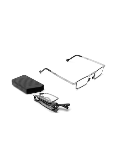 Yaozixa Erkekler İçin Katlanabilir Ultra Hafif Gözlük, Mavi Işık Engelleyici, Yüksek Kaliteli Görüş, Yorulmama, +250 Derece, Kare Çerçeve, Taşıma Kutusu Dahil Beyaz