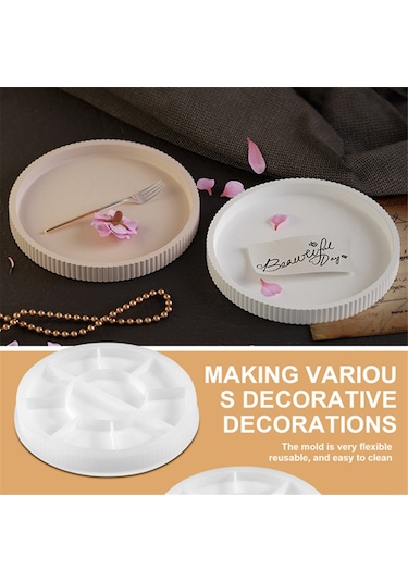 Silikon Tepsi Kalıbı Yuvarlak Dıy Reçine Yuvarlak Tepsi Kalıbı Silikon Kalıplar