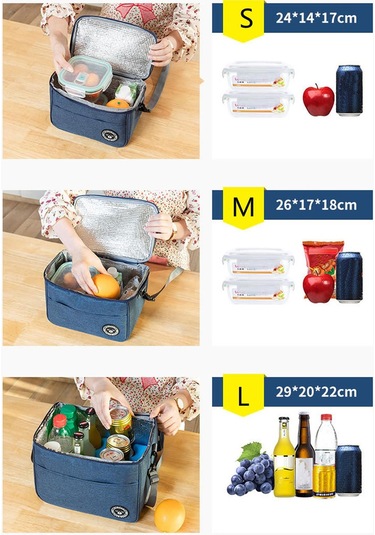 Lacivert Sofieles Piknik Yalıtımlı Öğle Yemeği Kutusu Taşınabilir Soğutmalı Çanta Büyük Kapasiteli Su Geçirmez Öğle Yemeği Çantası Piknik Çantası M Lacivert