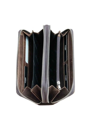 Guard Çift Fermuarlı Crazy Kahve Deri El Çantası - Grd2403xw22446 Diğer Çok Renkli