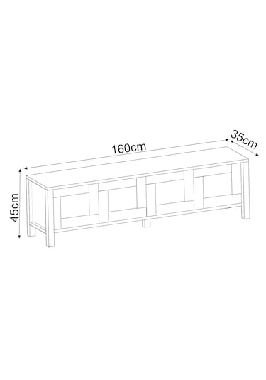 Vachel 4 Kapaklı Modern Tv Sehpası Antrasit