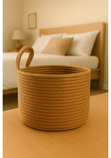 Asep Askılı Halat El Dokuma Banyo Sepeti 25x20cm Duvara Asılabilir Çok Amaçlı Düzenleyici Ve Saklama Hasır