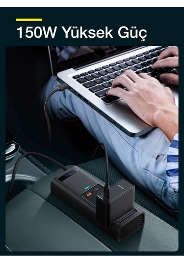 Baseus Power Inverter 150W Ac 220V Araç Içi Çakmak Çevirici Elekt