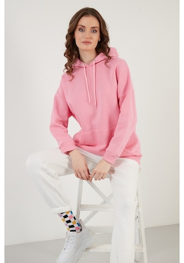 Lela Regular Fit Pamuklu Kapüşonlu Yaka Şardonlu Kışlık Bayan Sweat 5863854 Pembe Lela Regular Fit Pamuklu Kapüşonlu Yaka Şardonlu Kışlık Bayan Sweat 5863854 Pembe