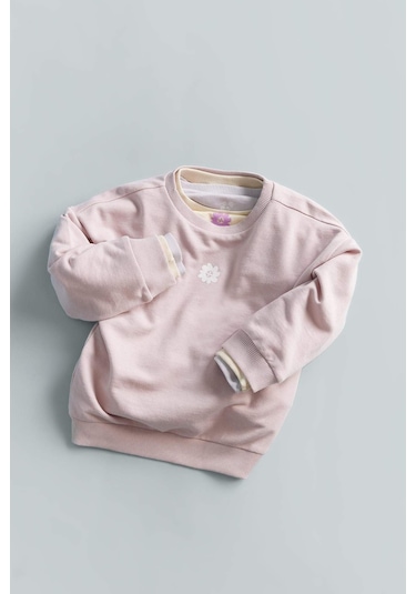 Defacto Kız Bebek Bisiklet Yaka Çiçekli Sweatshirt E8351a525aupr345 Mor