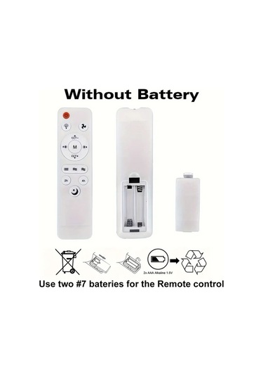 Dashanshop Xbate Akıllı Tavan Fanı 52.07 Cm Uzaktan Kumandalı 3 Hızlı 3 Renk Led Aydınlatma E26 E27 Vida Tabanı Yatak Mutfak Banyo Garaj İçin