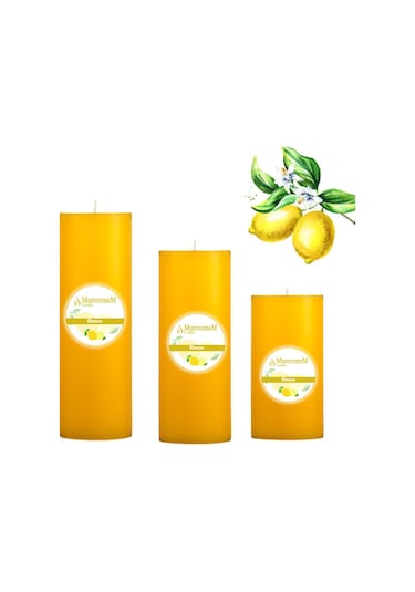 Big Limon Kokulu Set Mum Çap 7 Cm Sarı