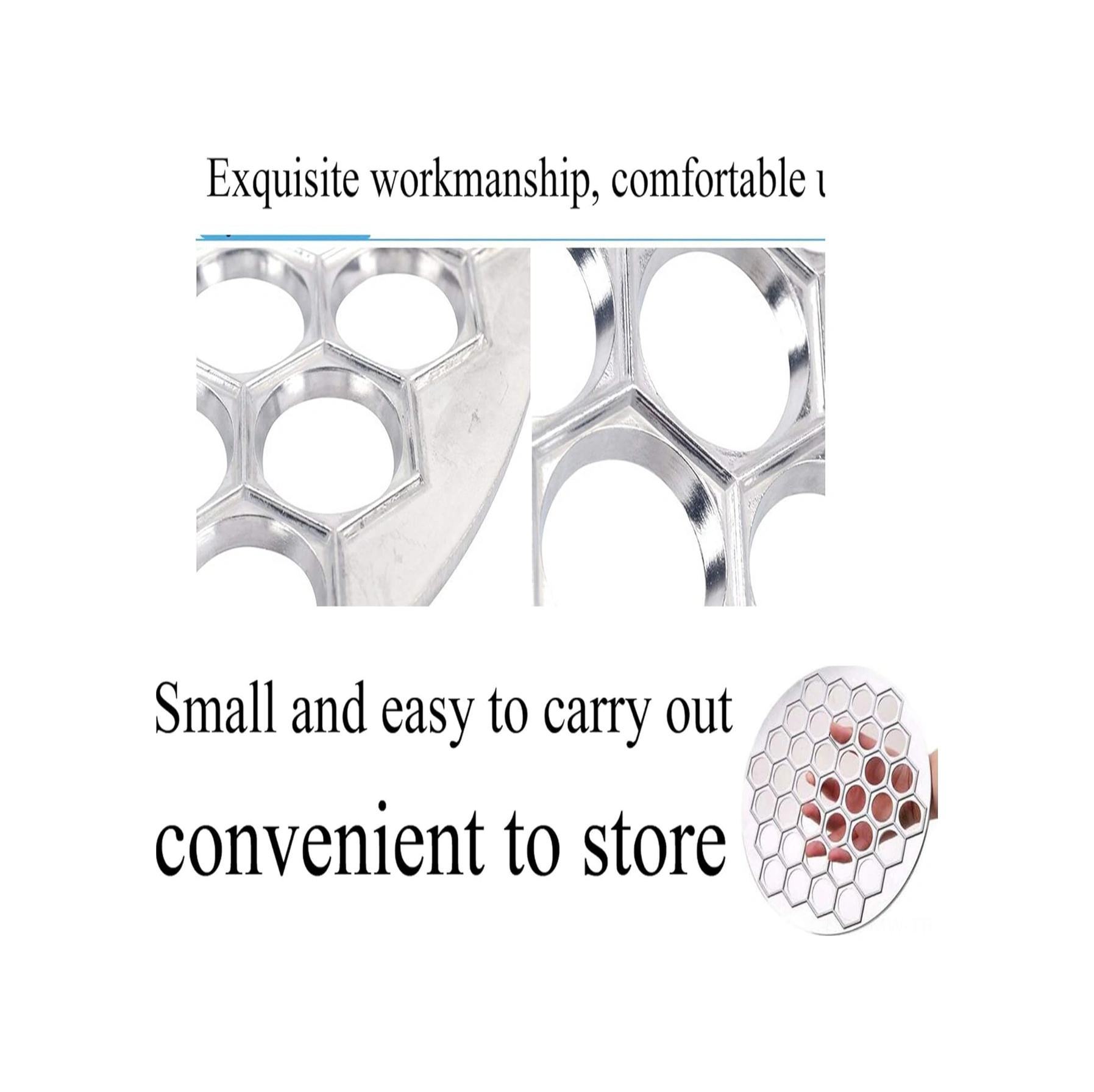 Moveevo 37 Lü Allyuminyum Manti Kalıbı - Evdeki Mutfak İçin Zaman Tasarrufu Sağlayan Metal Hamur Kalıbı Gümüş