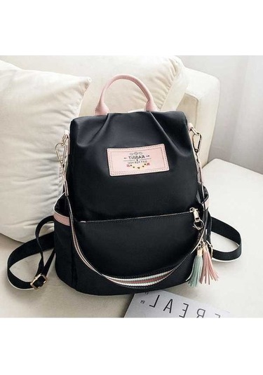 Ganzhoushop Yüksek Sırt Sırt Sırt Seyahat Oxford Öğrenci Kumaş Küçük Kapasiteli Kadınlar Kadınlar Ins İçin İçin Çantası Çantası Çantası Black 2023 Dc Siyah