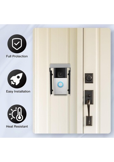 Besthome1 Geçirmez Metal Kapı Zili Kapağı Seti, 2 Adet, 14.5x8.7x5.5 Cm, Siyah Siyah