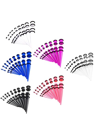 Homyl 18 Parça Kulak Göstergeleri Germe Kiti Fişler Konik 14g Beyaz