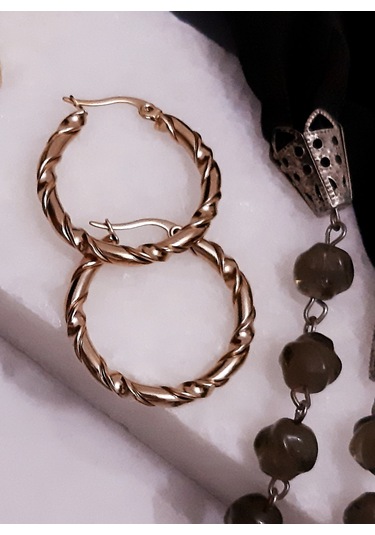 Giftworld Çelik Burgulu Halka Küpe