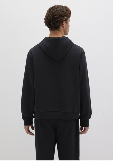 Mavi - M Nakışlı Fermuarlı Kapüşonlu Siyah Sweatshirt 0s10193-900 Siyah