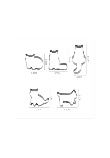 Gatherco Kedi Şeklinde Alüminyum Kek Kalıbı Kurabiye Kesici Kalıp Şekerleme Pişirme Aksesuarları Diğer