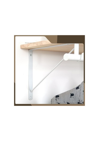 Depolife Raf Askı Tutucu Demir Askılık Duvar Ahşap Montajlı Metal 2 Adet